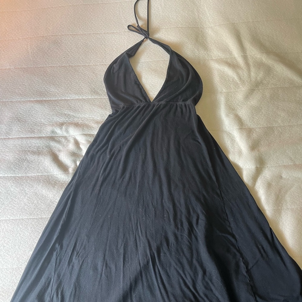 Groceries apparel organic cotton plunge maxi dress